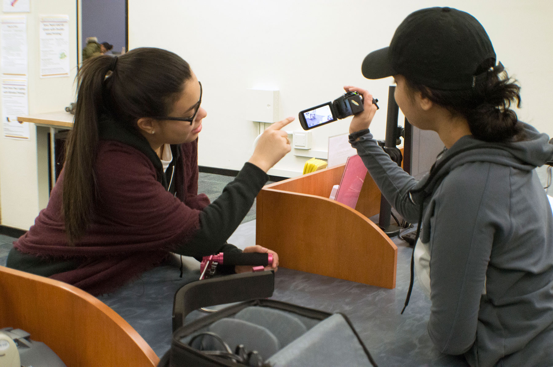 Student borrowing video camera