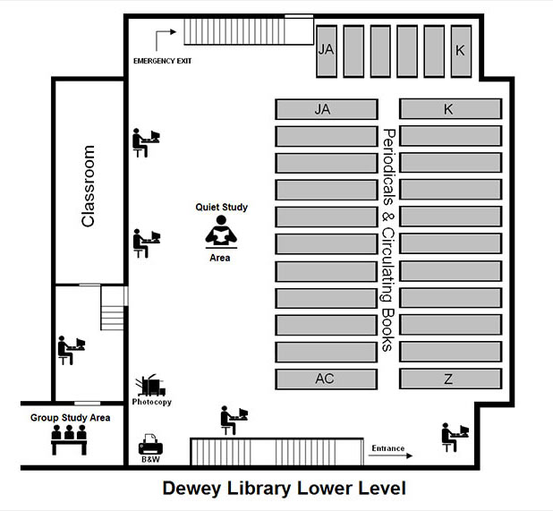 FLOOR MAP - Dewey Graduate Library - Lower Level