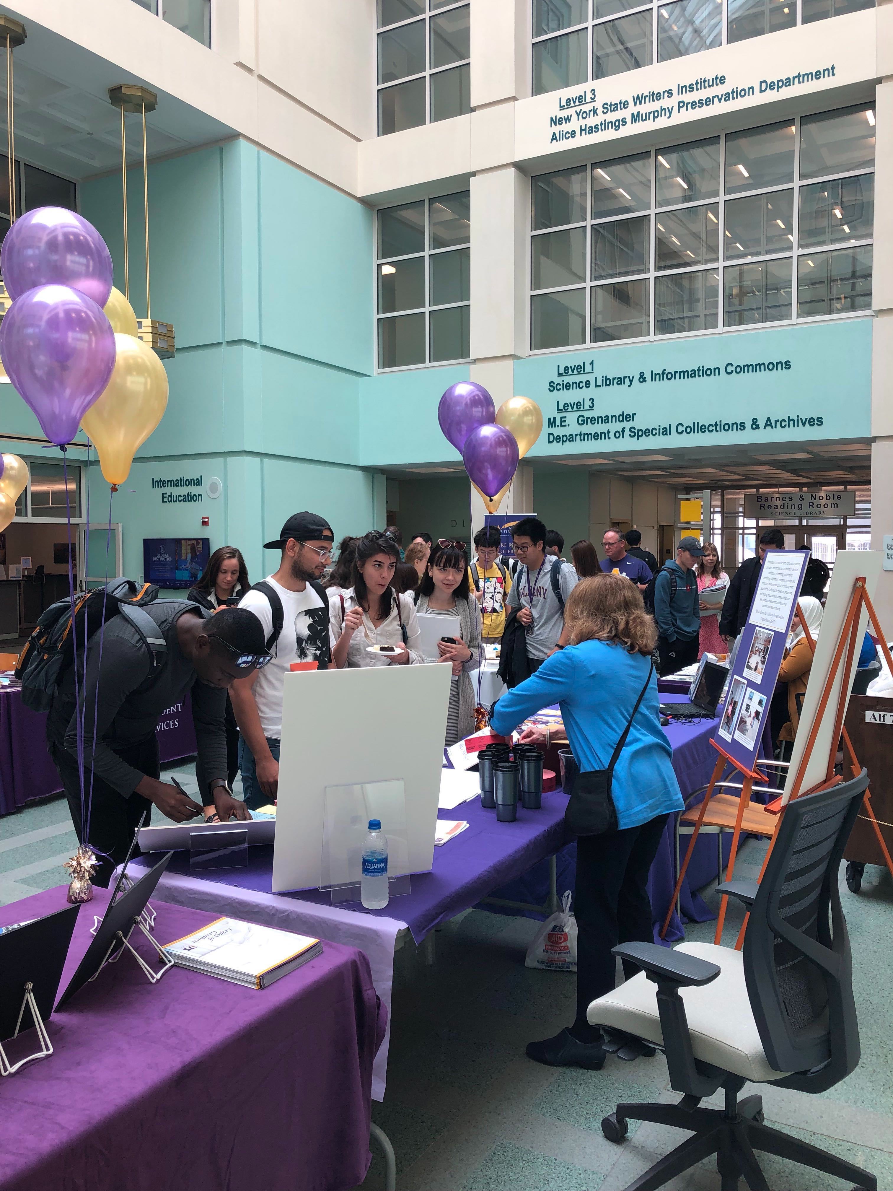 Students attend the Science Library 20th anniversary celebration