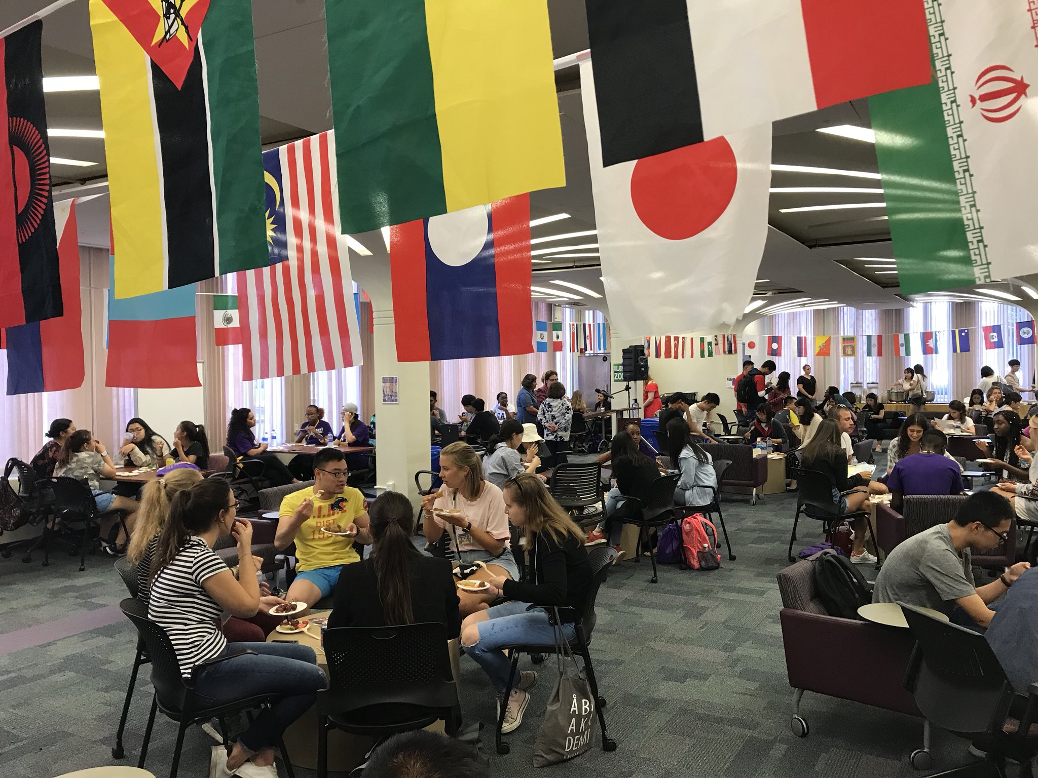 International Students Reception with flags