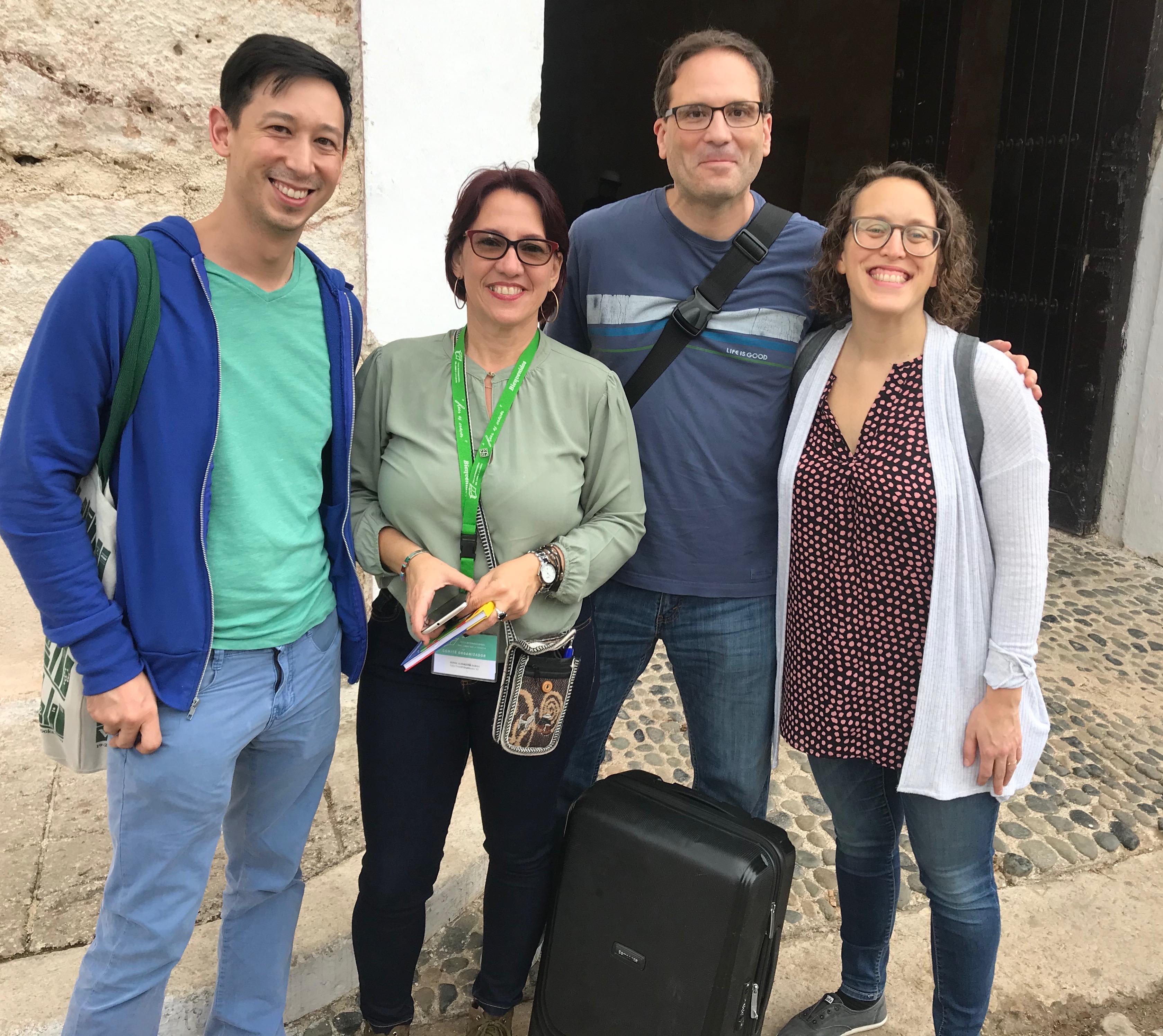 Jesùs Alonso-Regaladao (second from right) attends the Book Fair in Cuba 