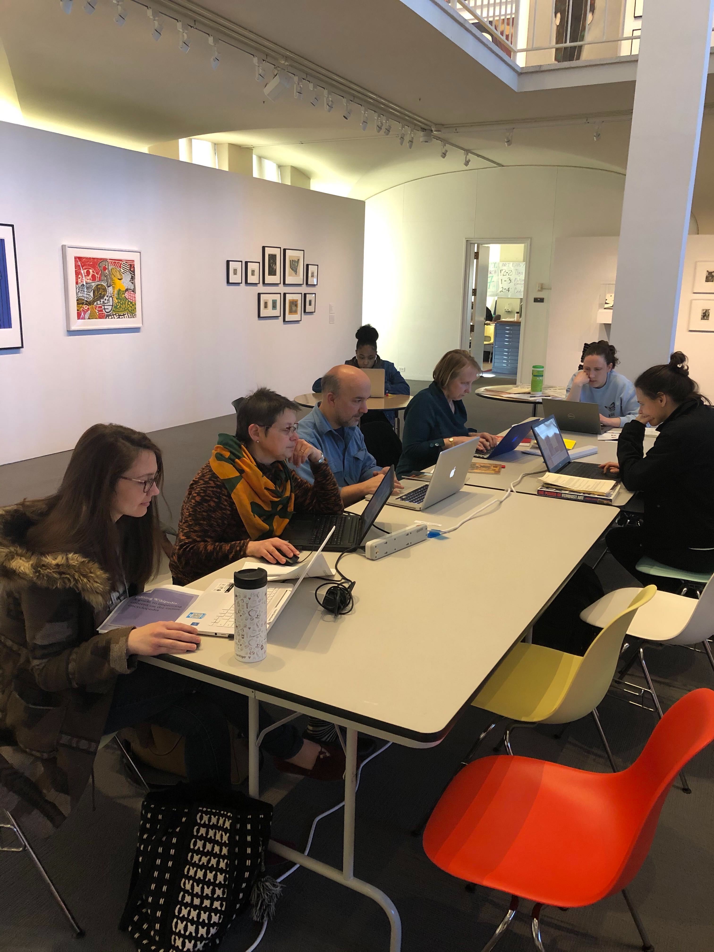 Faculty from the University Libraries and University Art Museum participate in the Edit-a-thon