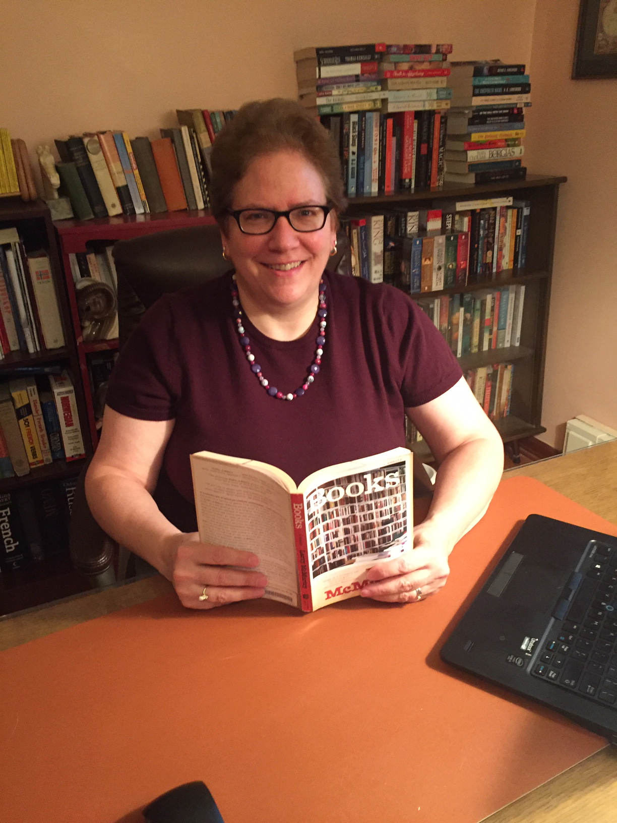 Rebecca Mugridge at her desk