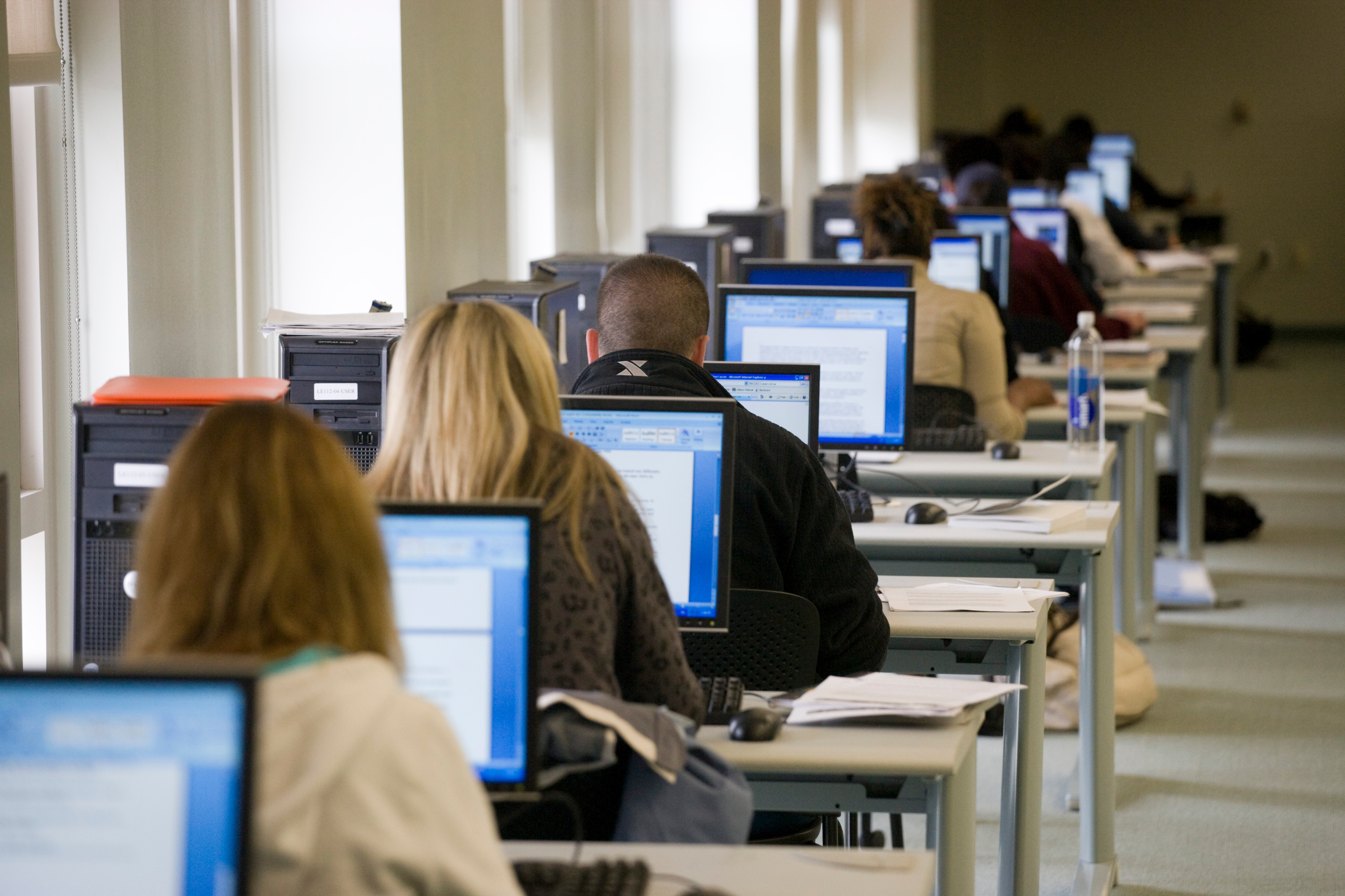 Students on computers