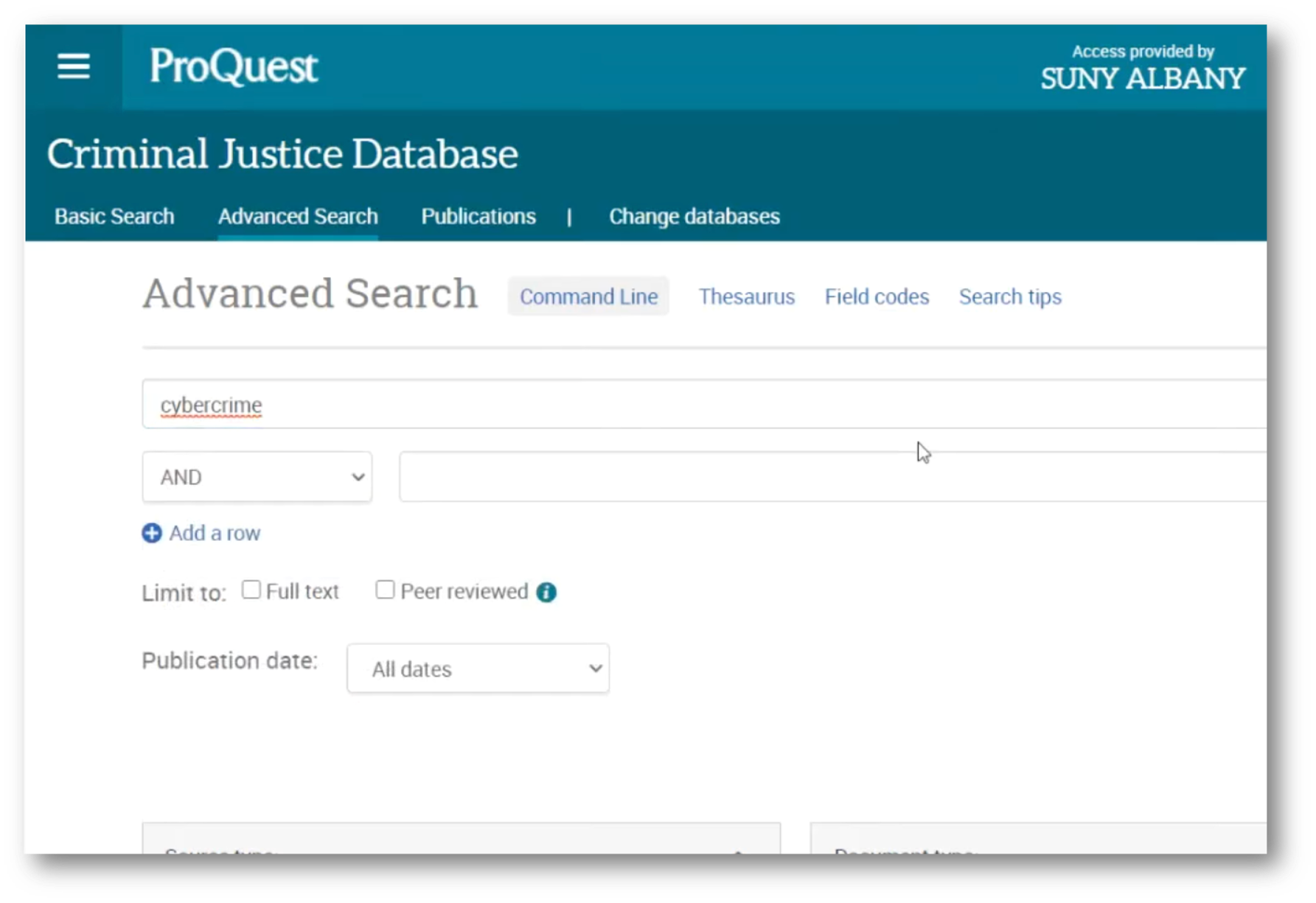 Database Search screenshot