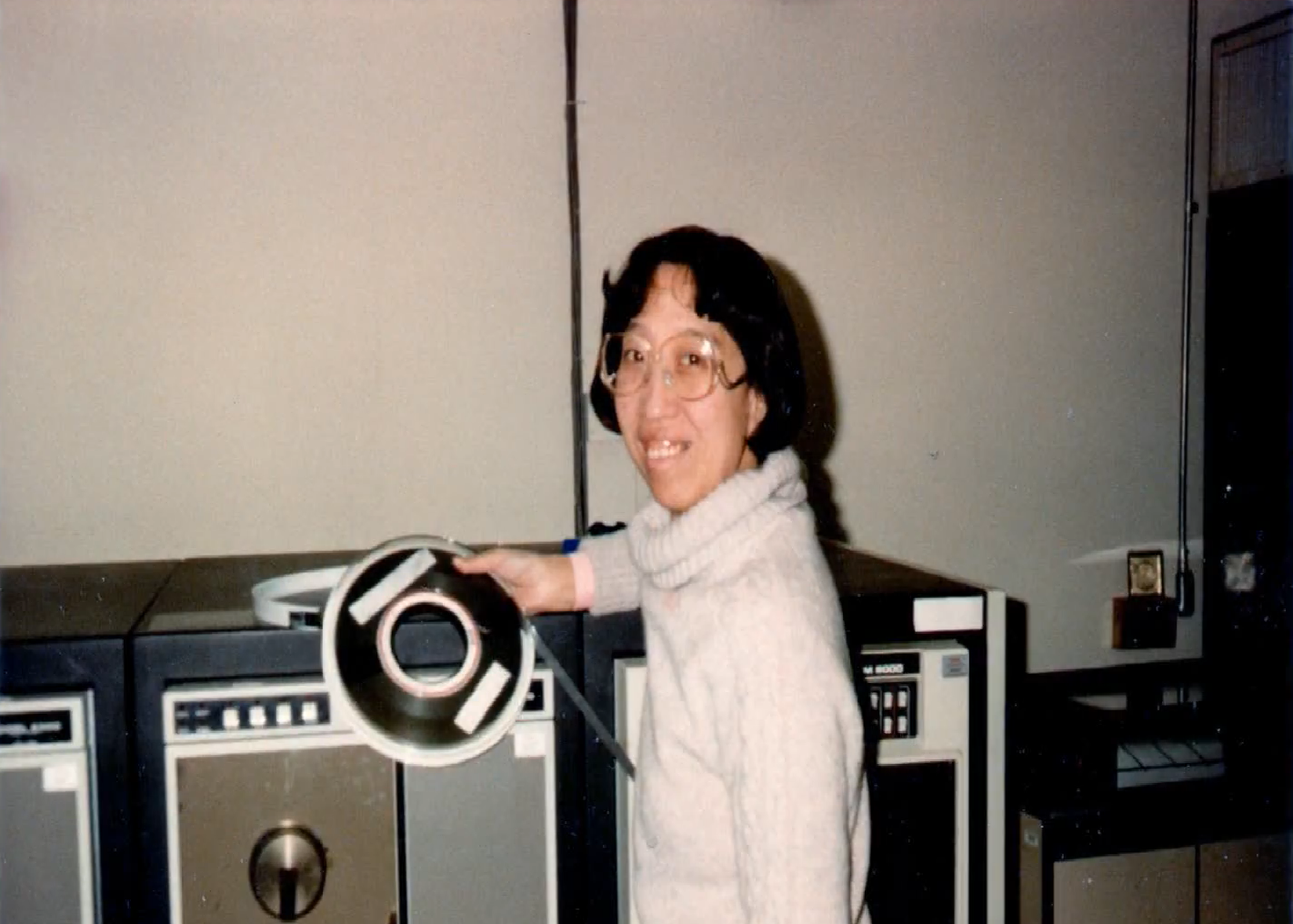 Chris Loh early in her career at the Libraries.