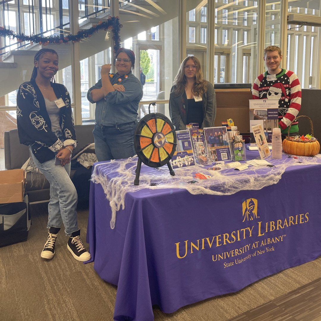 Library Ambassadors tabling for Halloween