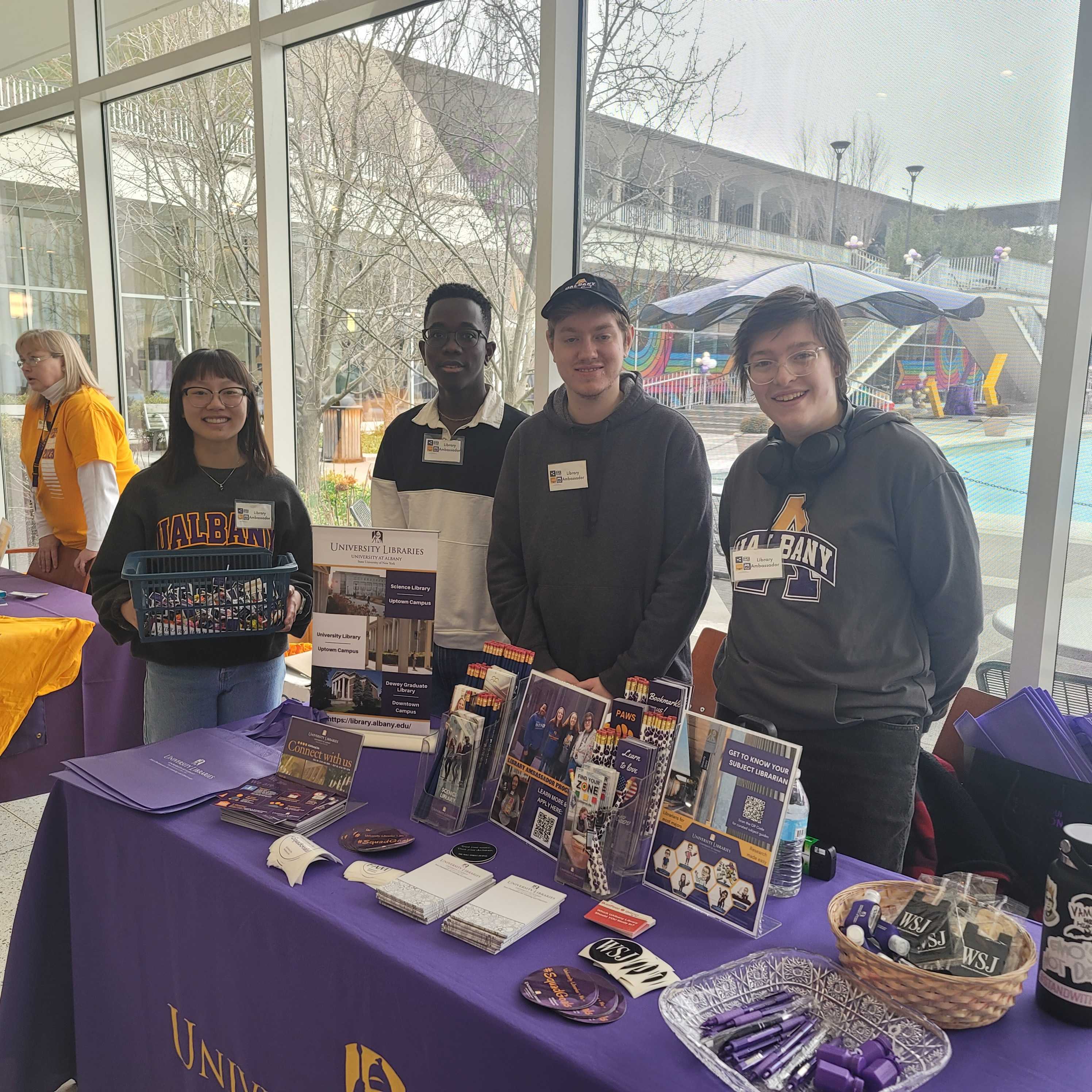 Library ambassadors at a tabling event