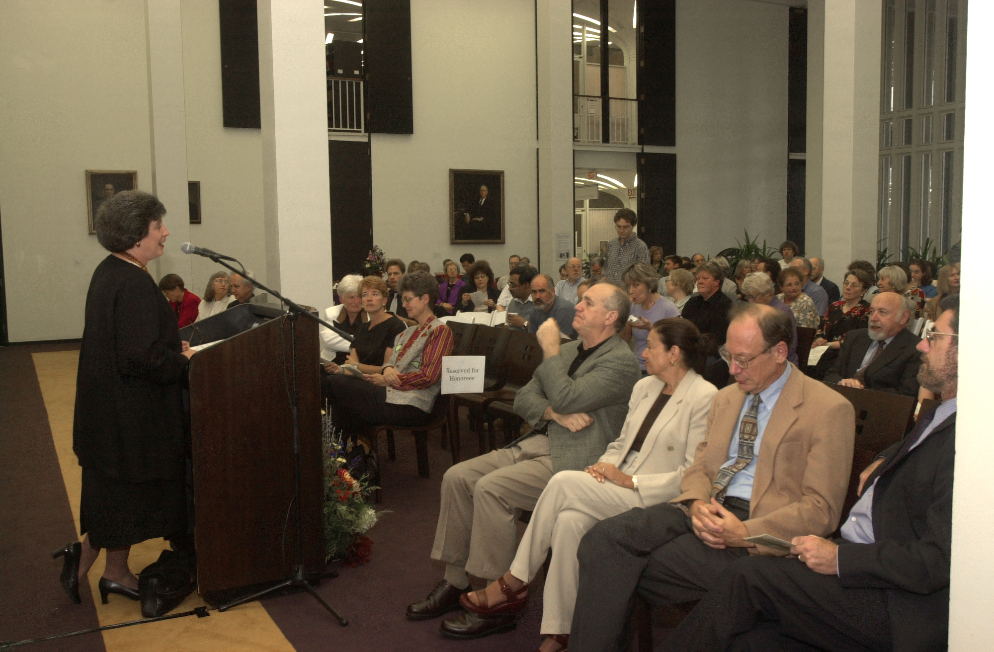 Karen Hitchcock speaks in the President's Reading Room