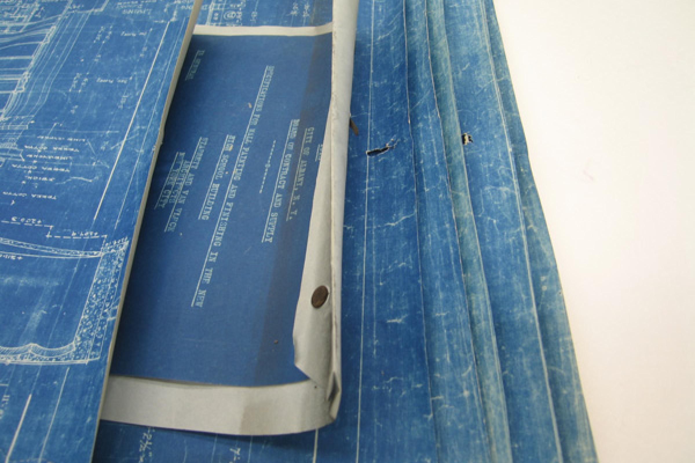 Detail of blueprints and contract documents