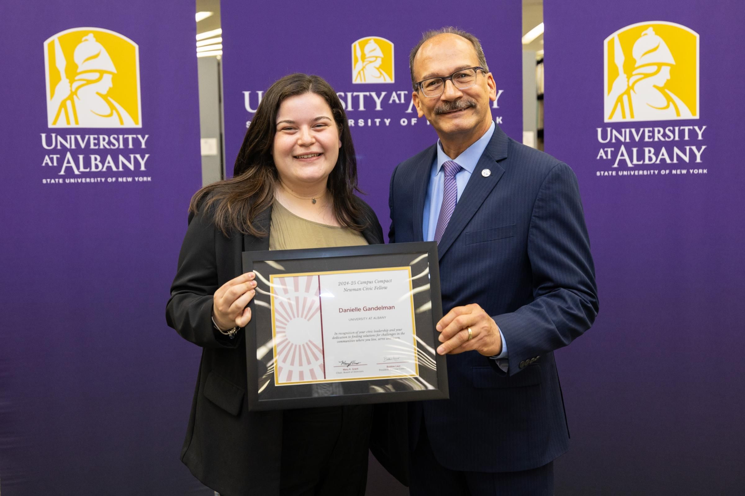 Danielle Gandelman receives the 2025 Campus Compact Newman Civic Fellow Award