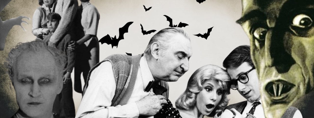 Collage of characters from Public Domain Horror movies