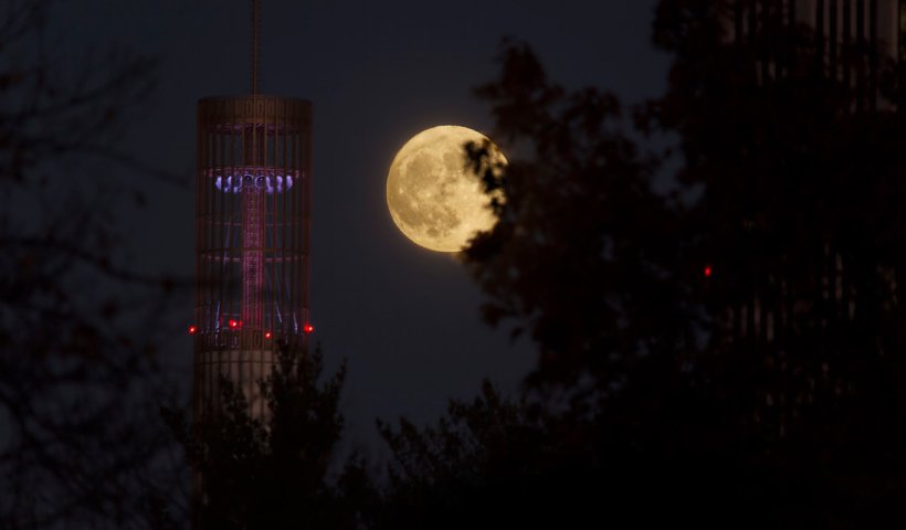 Supermoon over UAlbany