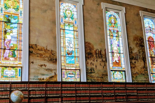 Stained Glass Windows at Dewey Graduate Library
