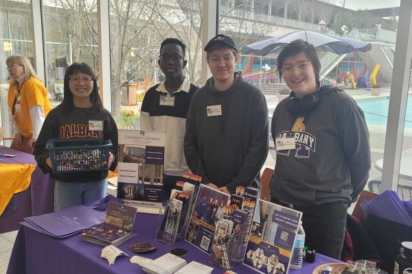 Library ambassadors at a tabling event