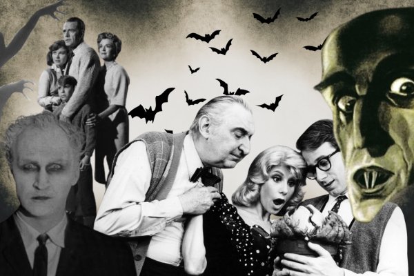 Collage of characters from Public Domain Horror movies