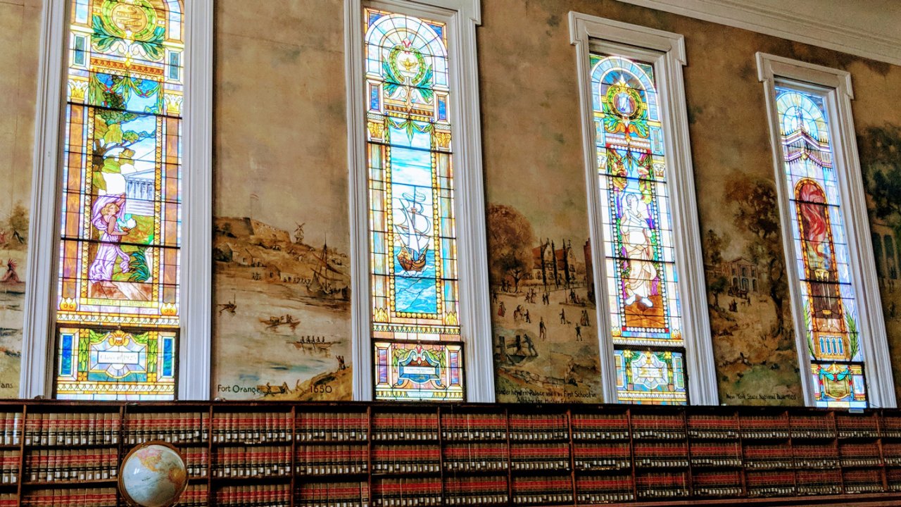 Stained Glass Windows at Dewey Graduate Library