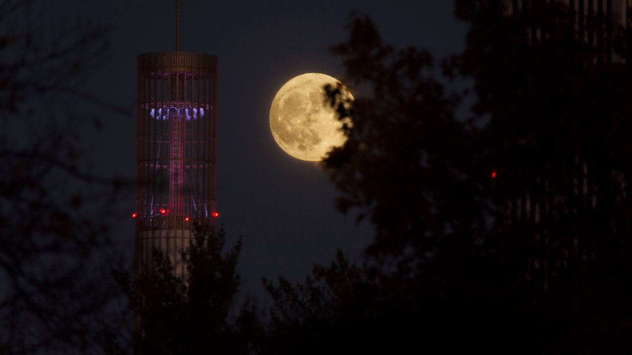 Supermoon over UAlbany