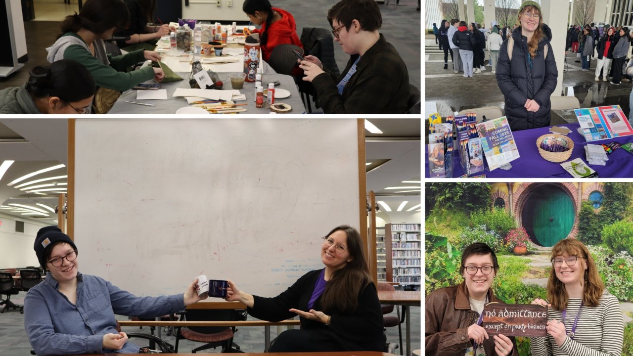 collage featuring outreach and marketing graduate assistants