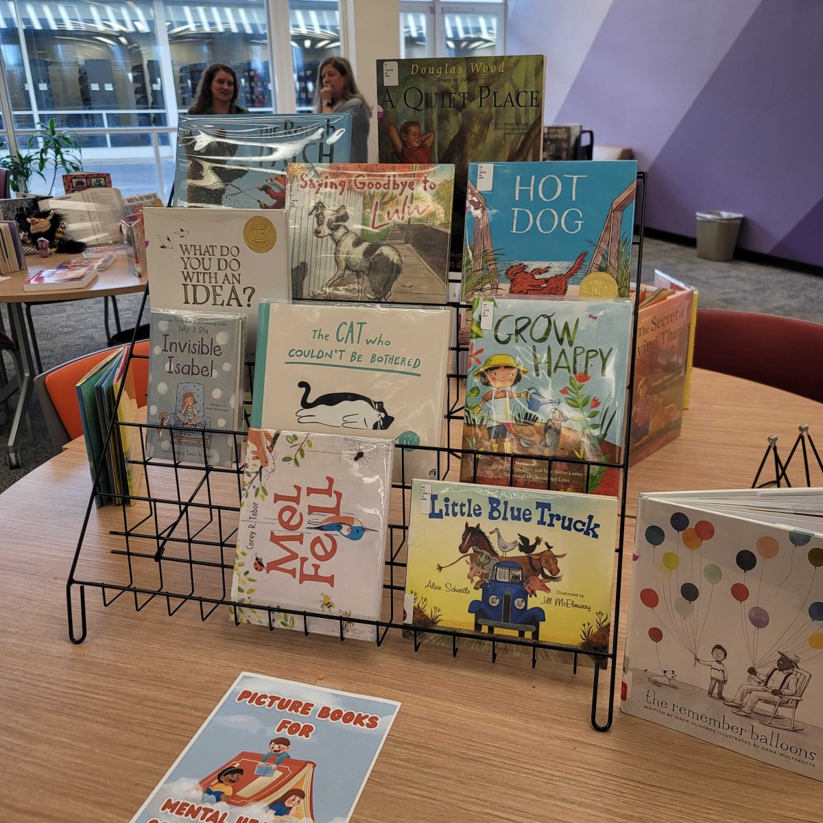 Ten children's books on display in the Minerva Room