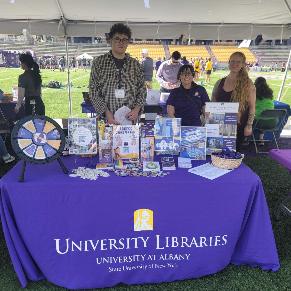 Library faculty and students table at Great Danetopia