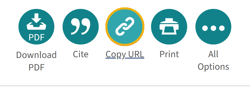 screenshot of the copy URL button on ProQuest platforms